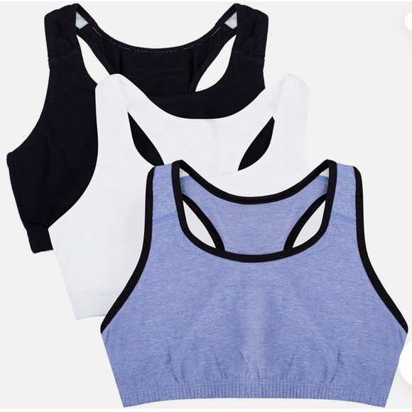 NWT 3 Pack Tank Style Sports Bras white/gray/blue 48 - Picture 1 of 10